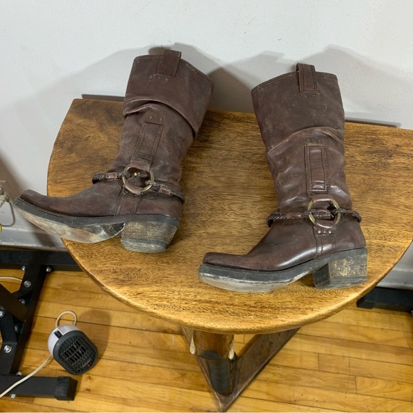 Vintage made in romania distressed leather cowboy boots - Picture 10 of 11